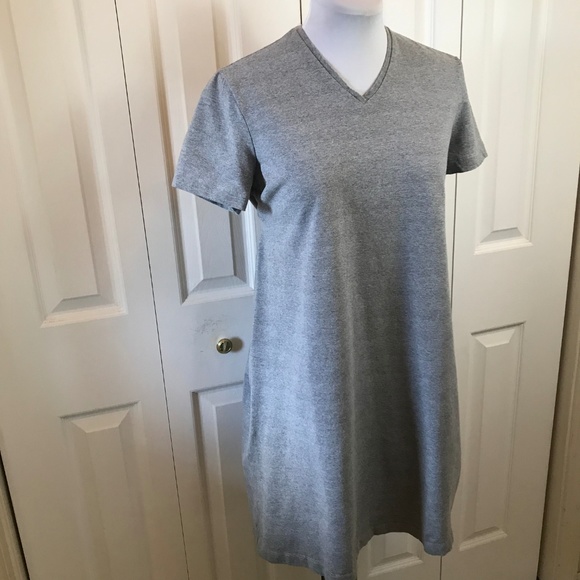 Motherhood Gray V-Neck Maternity Dress Back Tie S - Picture 3 of 6